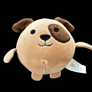 Walmart Spark Create‎ Imagine small 4” Brown Puppy Dog Rattle Plush Toy ball pup